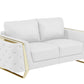 Three Piece White Genuine Leather Six Person Seating Set By Homeroots