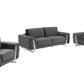 Three Piece Dark Gray Velvet Six Person Seating Set By Homeroots | Sofa Set | Modishstore