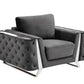 Three Piece Dark Gray Velvet Six Person Seating Set By Homeroots | Sofa Set | Modishstore - 7