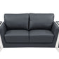 72" Dark Gray And Silver Genuine Leather Love Seat By Homeroots | Loveseats | Modishstore