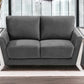 72" Dark Gray And Silver Velvet Love Seat By Homeroots
