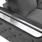 72" Dark Gray And Silver Velvet Love Seat By Homeroots | Loveseats | Modishstore - 6