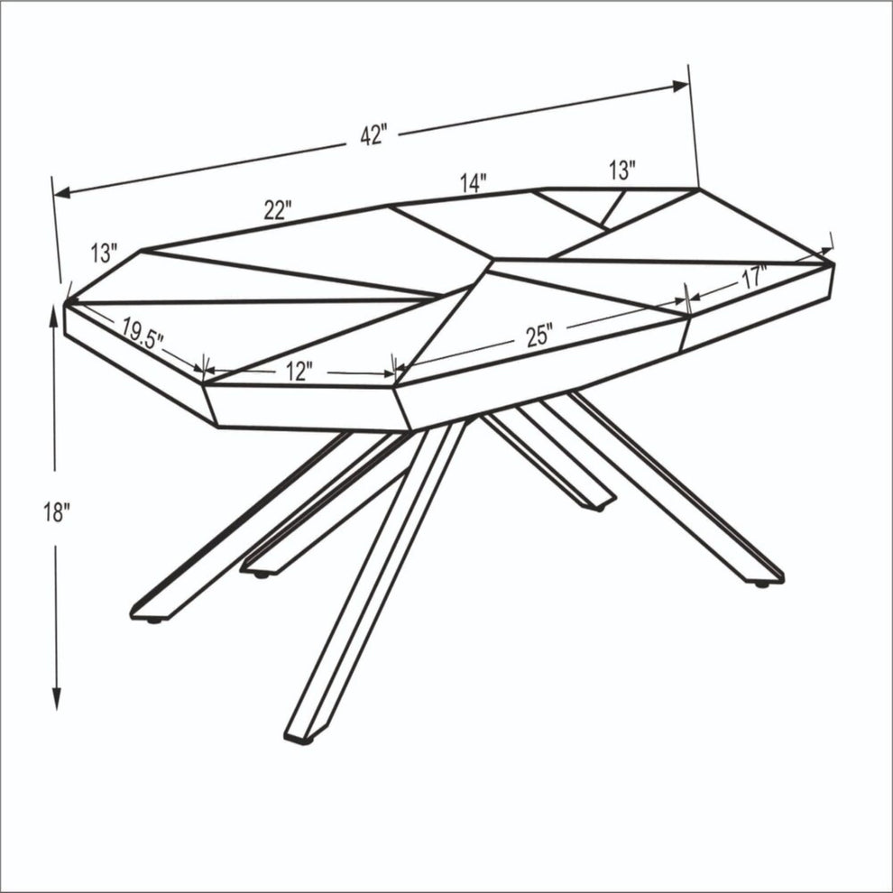 42" Brown And Dark Gray Free form Coffee Table By Homeroots | Coffee Tables | Modishstore - 5