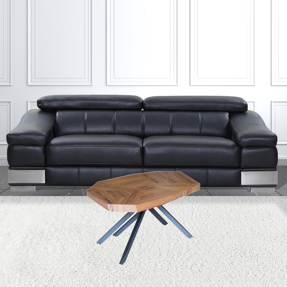 42" Brown And Dark Gray Free form Coffee Table By Homeroots | Coffee Tables | Modishstore - 3