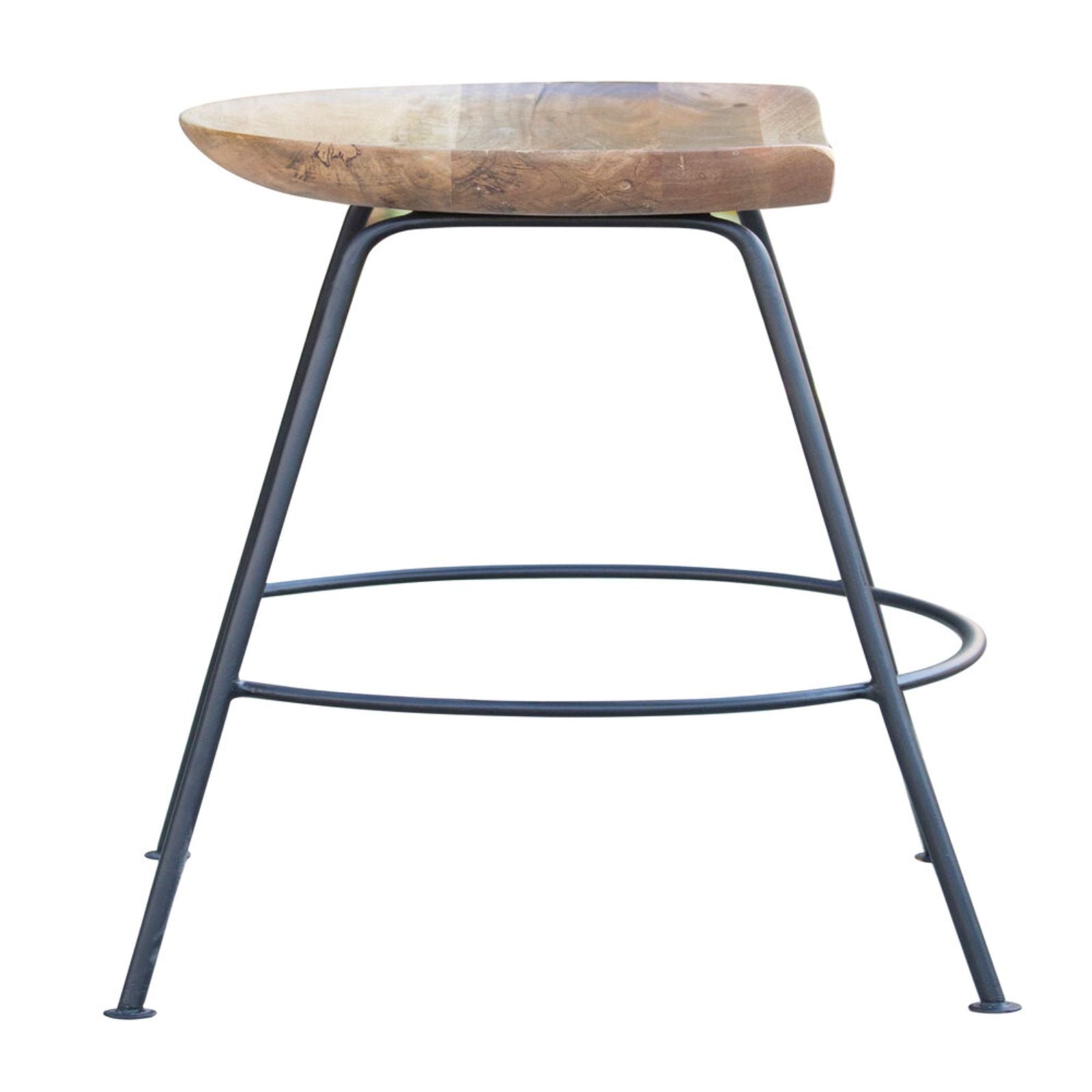 26" Wood Brown And Light Gray Backless Counter Height Bar Chair With Footrest By Homeroots | Bar Stools | Modishstore