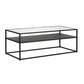 46" Black Glass Rectangular Coffee Table With Shelf By Homeroots | Coffee Tables | Modishstore