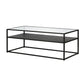 46" Black Glass Rectangular Coffee Table With Shelf By Homeroots | Coffee Tables | Modishstore - 3