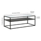 46" Black Glass Rectangular Coffee Table With Shelf By Homeroots | Coffee Tables | Modishstore - 8
