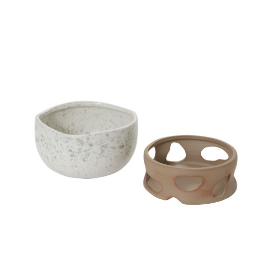 Sandbar Splatter Glaze Bowl/Planter with Clay Base By Accent Decor | Planters, Troughs & Cachepots | Modishstore - 6