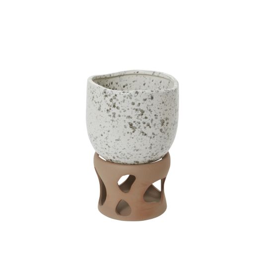 Sandbar Splatter Glaze Bowl/Planter with Clay Base By Accent Decor | Planters, Troughs & Cachepots | Modishstore - 2