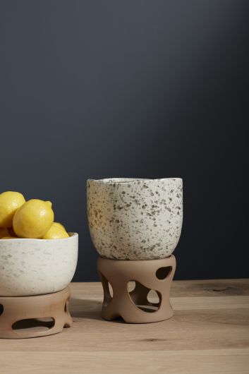 Sandbar Splatter Glaze Bowl/Planter with Clay Base By Accent Decor | Planters, Troughs & Cachepots | Modishstore - 3