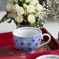 Blue & White Ceramic Coffee Cup Set of 4 by Vagabond Vintage | Modishstore | Drinkware-2