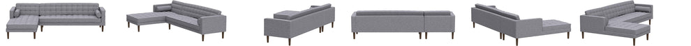 Element Left-Side Chaise Sectional in Dark Gray Linen and Walnut Legs By Armen Living | Sectional | Modishstore - 5