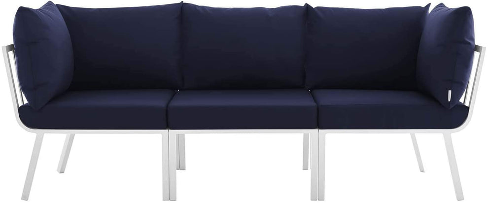 Modway Riverside 3 Piece Outdoor Patio Aluminum Sectional Sofa Set - EEI-3782 | Outdoor Sofas, Loveseats & Sectionals | Modishstore - 3