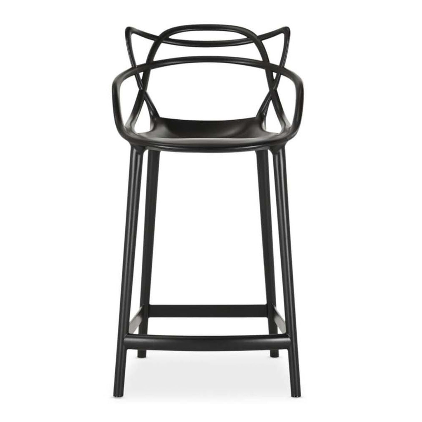 31" Black Bar Chair with Footrest By Homeroots | Bar Stools | Modishstore