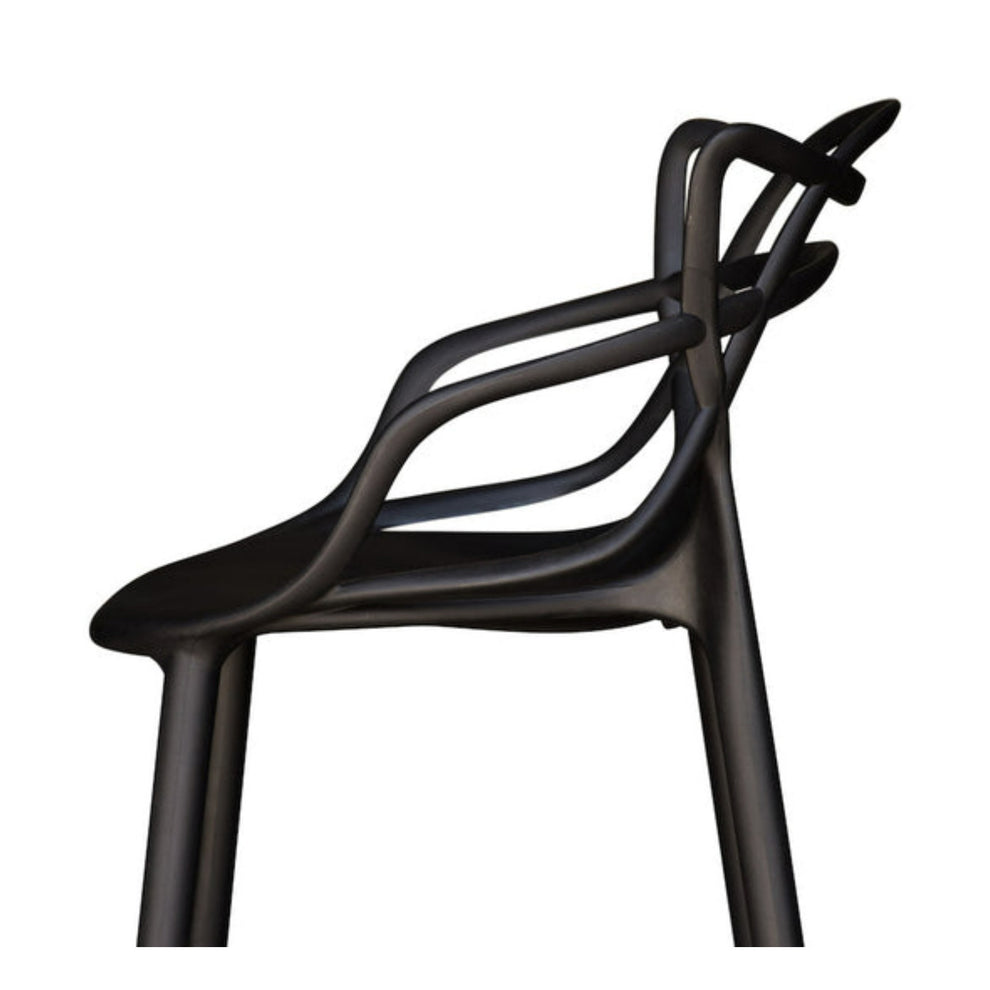 31" Black Bar Chair with Footrest By Homeroots | Bar Stools | Modishstore - 2