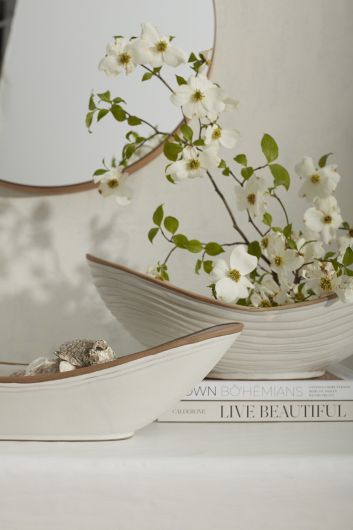 Kelyfos White Bowl By Accent Decor | Decorative Bowls | Modishstore - 6