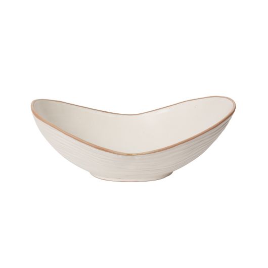 Kelyfos White Flower Bowl/ Serving Bowl by Accent Decor | Decorative Bowls | Modishstore - 3