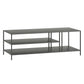 48" Gray Steel Rectangular Coffee Table With Two Shelves By Homeroots | Coffee Tables | Modishstore