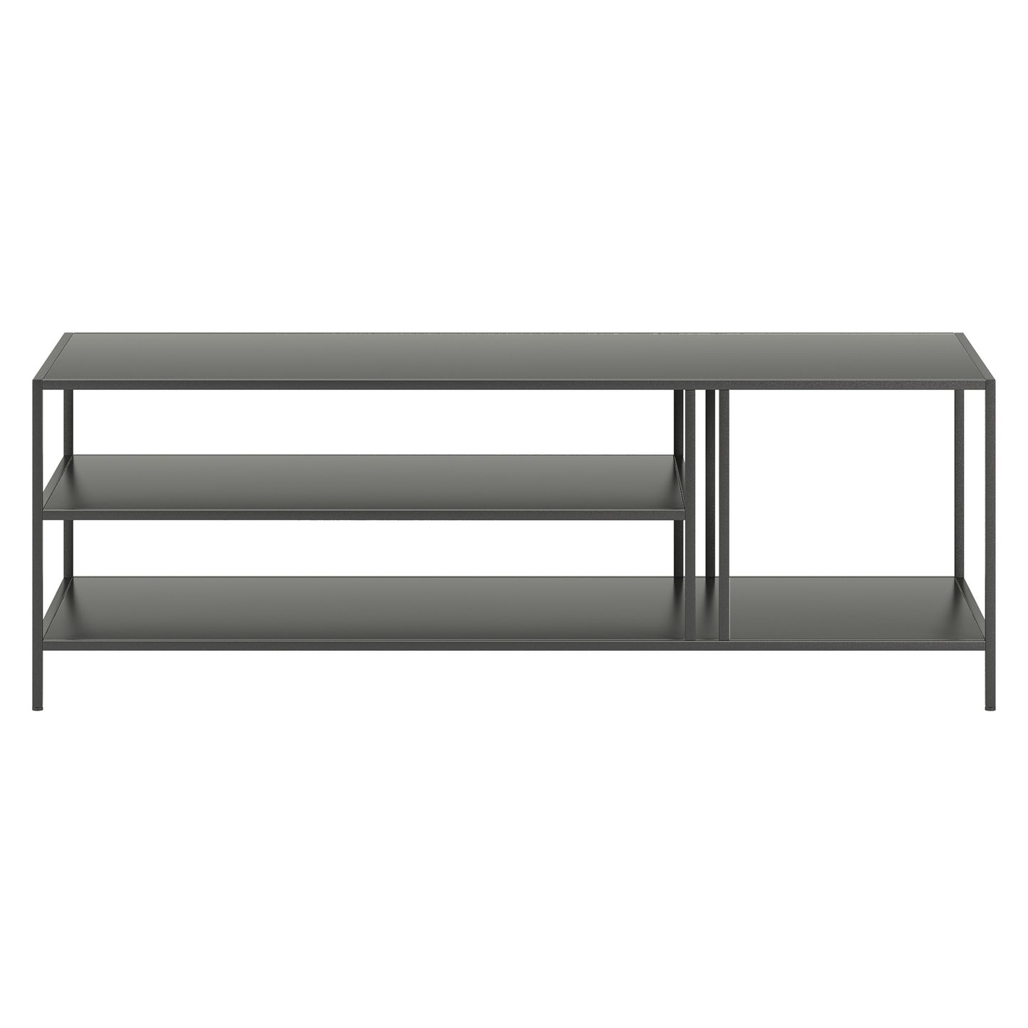 48" Gray Steel Rectangular Coffee Table With Two Shelves By Homeroots | Coffee Tables | Modishstore - 2