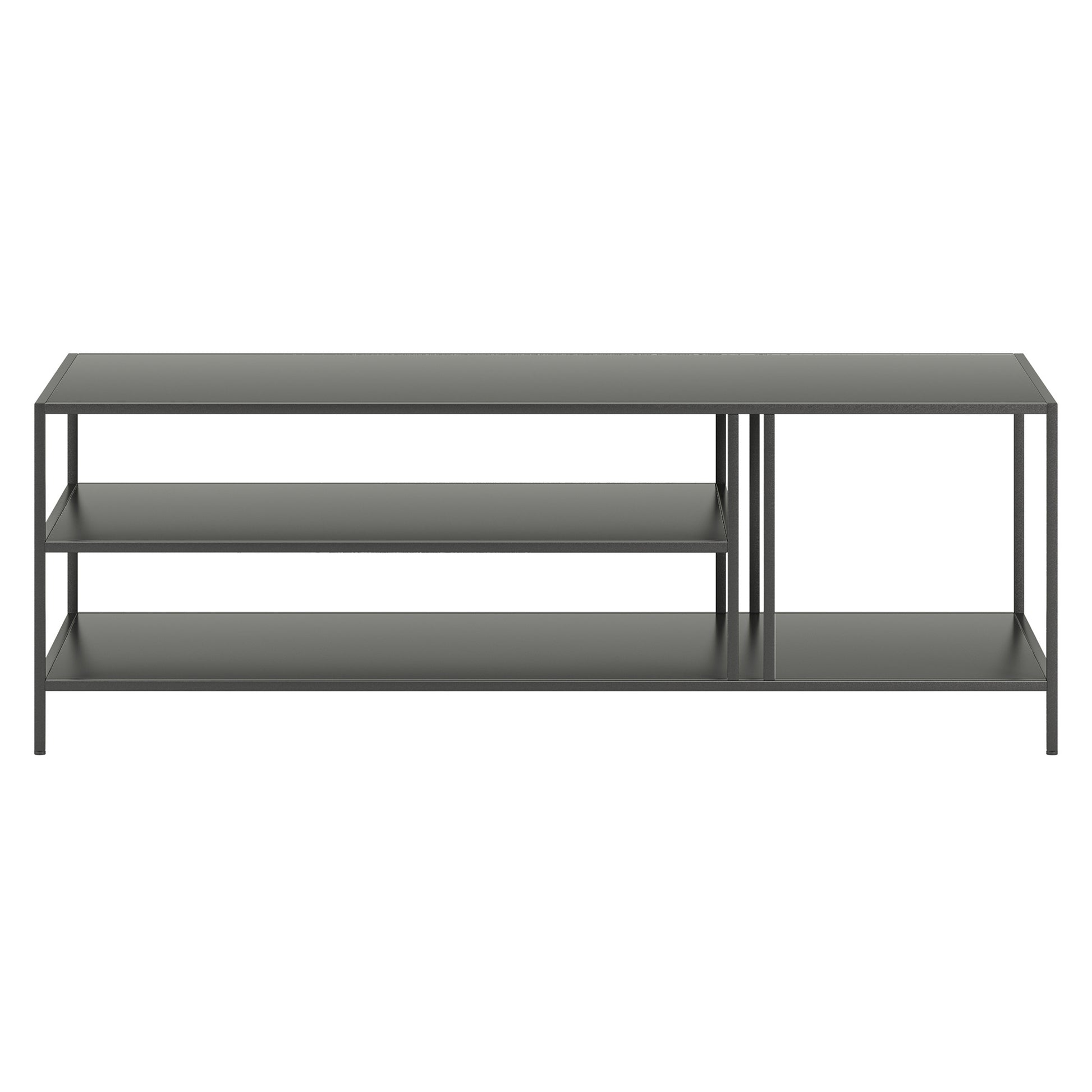 48" Gray Steel Rectangular Coffee Table With Two Shelves By Homeroots | Coffee Tables | Modishstore - 2