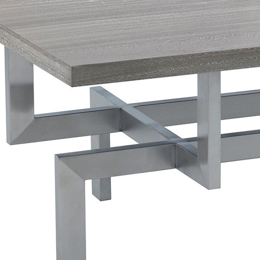 51" Grey And Silver Rectangular Coffee Table By Homeroots | Coffee Tables | Modishstore - 3