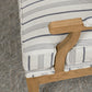 29" Blue And Ivory Linen Blend Striped Arm Chair By Homeroots