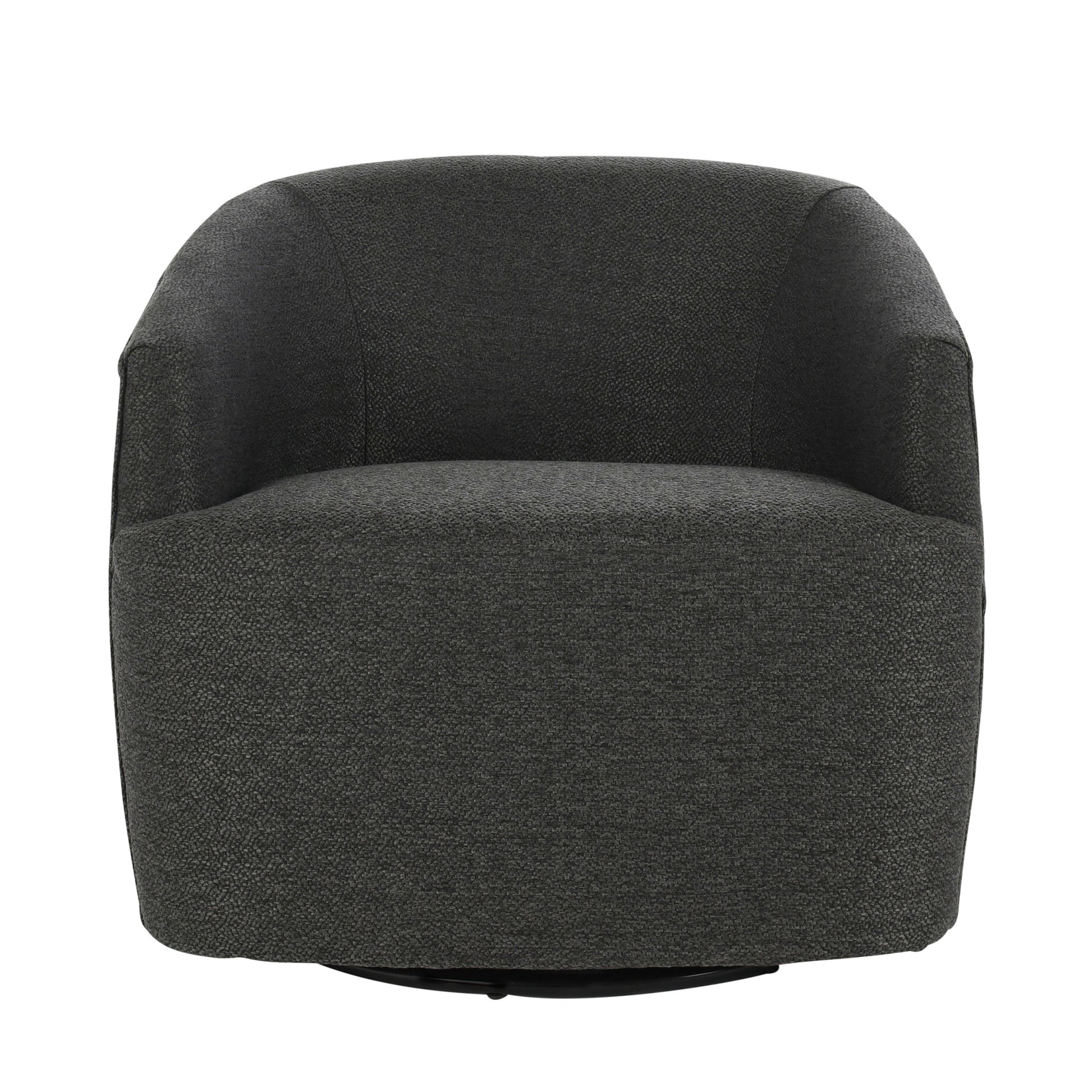 29" Gray Polyester Swivel Side Chair By Homeroots | Armchairs | Modishstore - 3