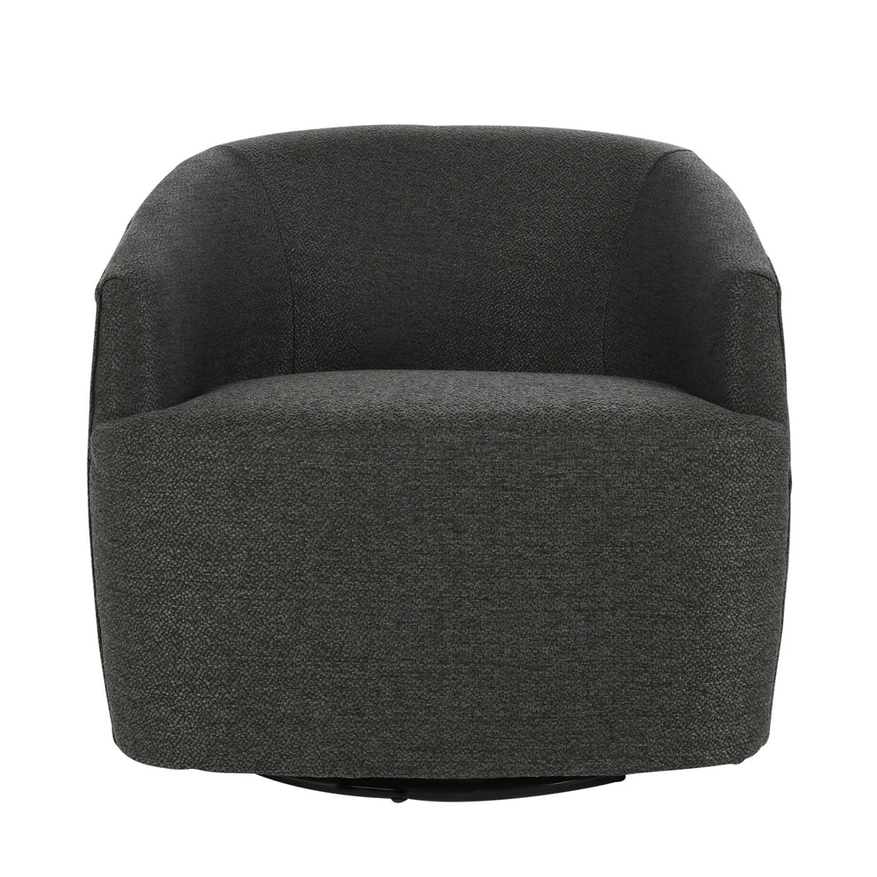 29" Gray Polyester Swivel Side Chair By Homeroots | Armchairs | Modishstore - 3