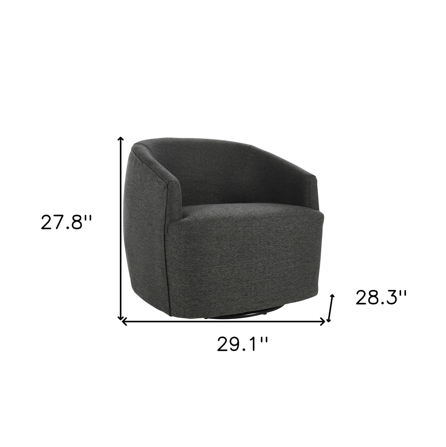 29" Gray Polyester Swivel Side Chair By Homeroots | Armchairs | Modishstore - 6