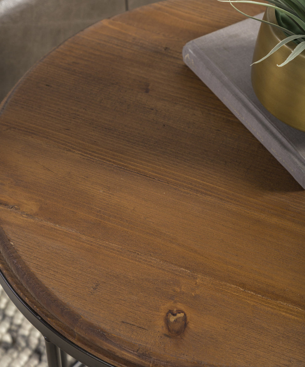 24" Black Solid Wood Round End Table By Homeroots | End Tables | Modishstore - 4