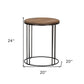 24" Black Solid Wood Round End Table By Homeroots