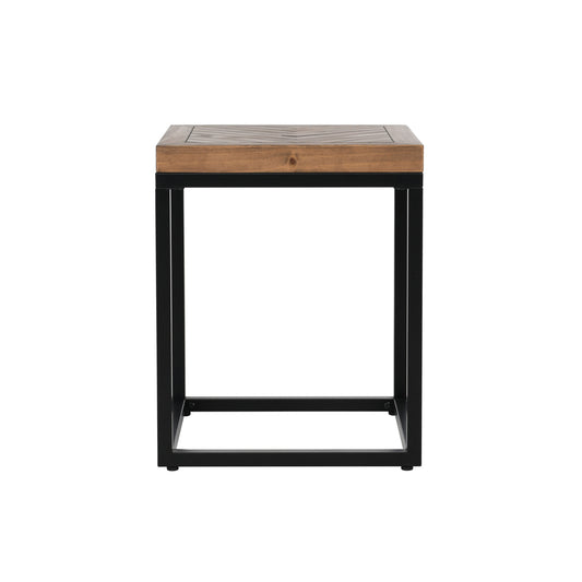22" Black And Brown Solid Wood End Table By Homeroots