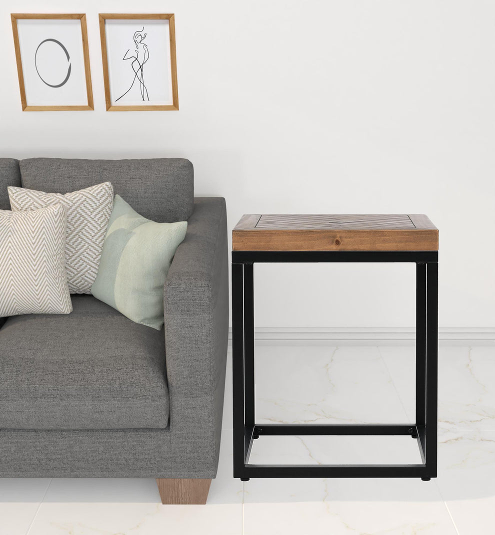 22" Black And Brown Solid Wood End Table By Homeroots | End Tables | Modishstore - 4