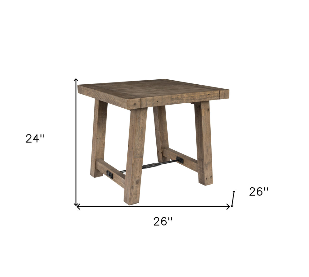 24" Wood Brown Solid Wood End Table By Homeroots | End Tables | Modishstore - 6