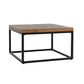 30" Black And Brown Solid Wood Square Distressed Coffee Table By Homeroots | Coffee Tables | Modishstore - 2