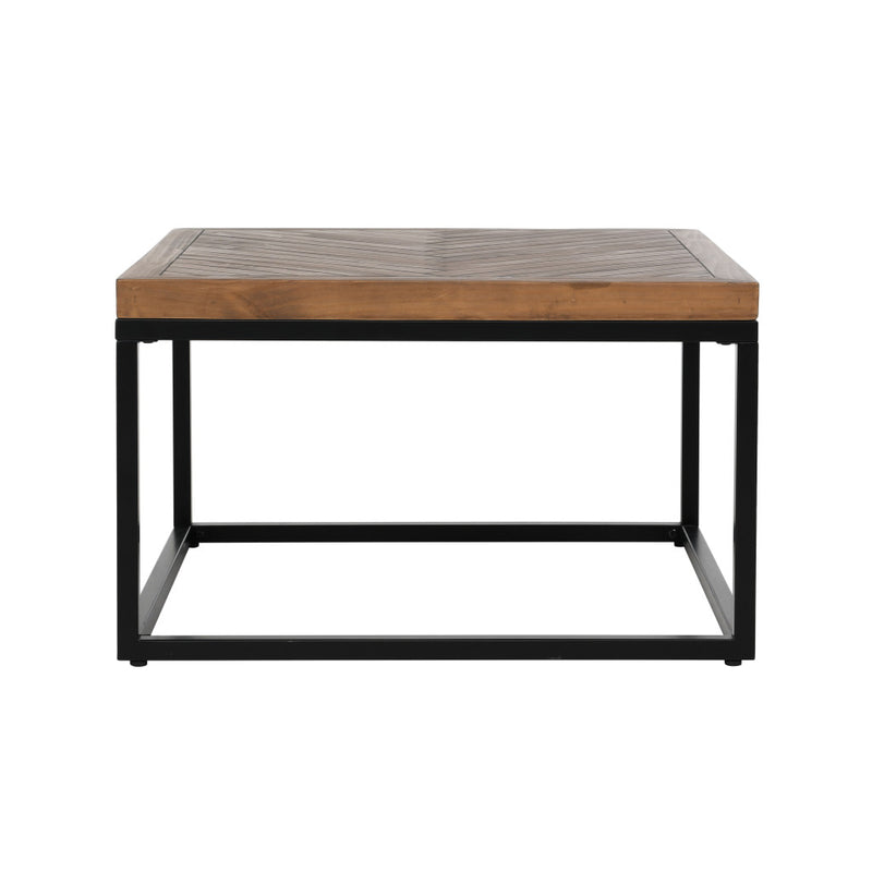 30" Black And Brown Solid Wood Square Distressed Coffee Table By Homeroots | Coffee Tables | Modishstore