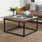 30" Black And Brown Solid Wood Square Distressed Coffee Table By Homeroots