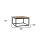 30" Black And Brown Solid Wood Square Distressed Coffee Table By Homeroots | Coffee Tables | Modishstore - 6