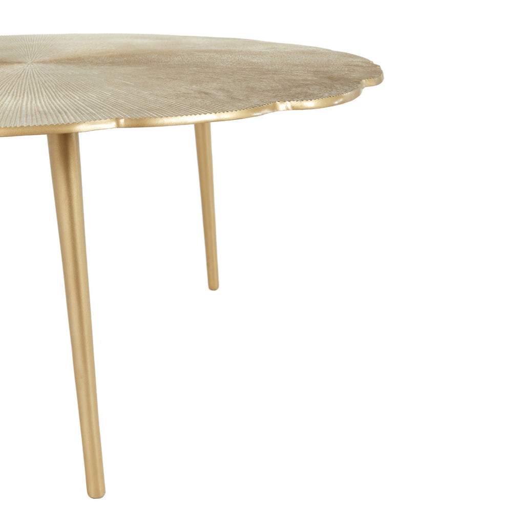 40" Gold Aluminum Round Mirrored Distressed Coffee Table By Homeroots | Coffee Tables | Modishstore - 3