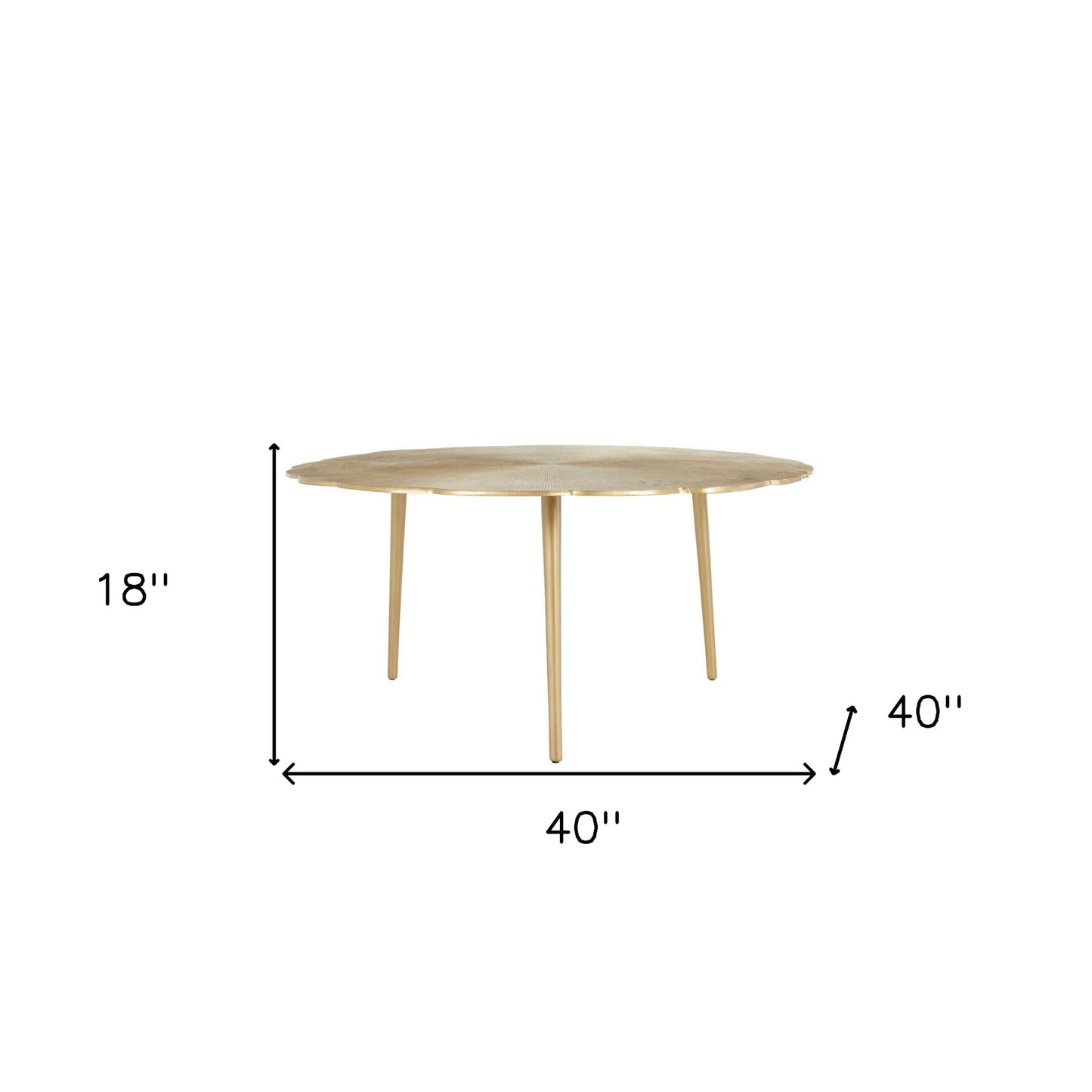 40" Gold Aluminum Round Mirrored Distressed Coffee Table By Homeroots