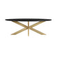 24" Black And Brass Solid Wood Oval Coffee Table By Homeroots | Coffee Tables | Modishstore - 2
