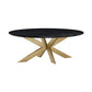 24" Black And Brass Solid Wood Oval Coffee Table By Homeroots | Coffee Tables | Modishstore