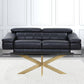 24" Black And Brass Solid Wood Oval Coffee Table By Homeroots | Coffee Tables | Modishstore - 3