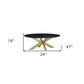 24" Black And Brass Solid Wood Oval Coffee Table By Homeroots | Coffee Tables | Modishstore - 6