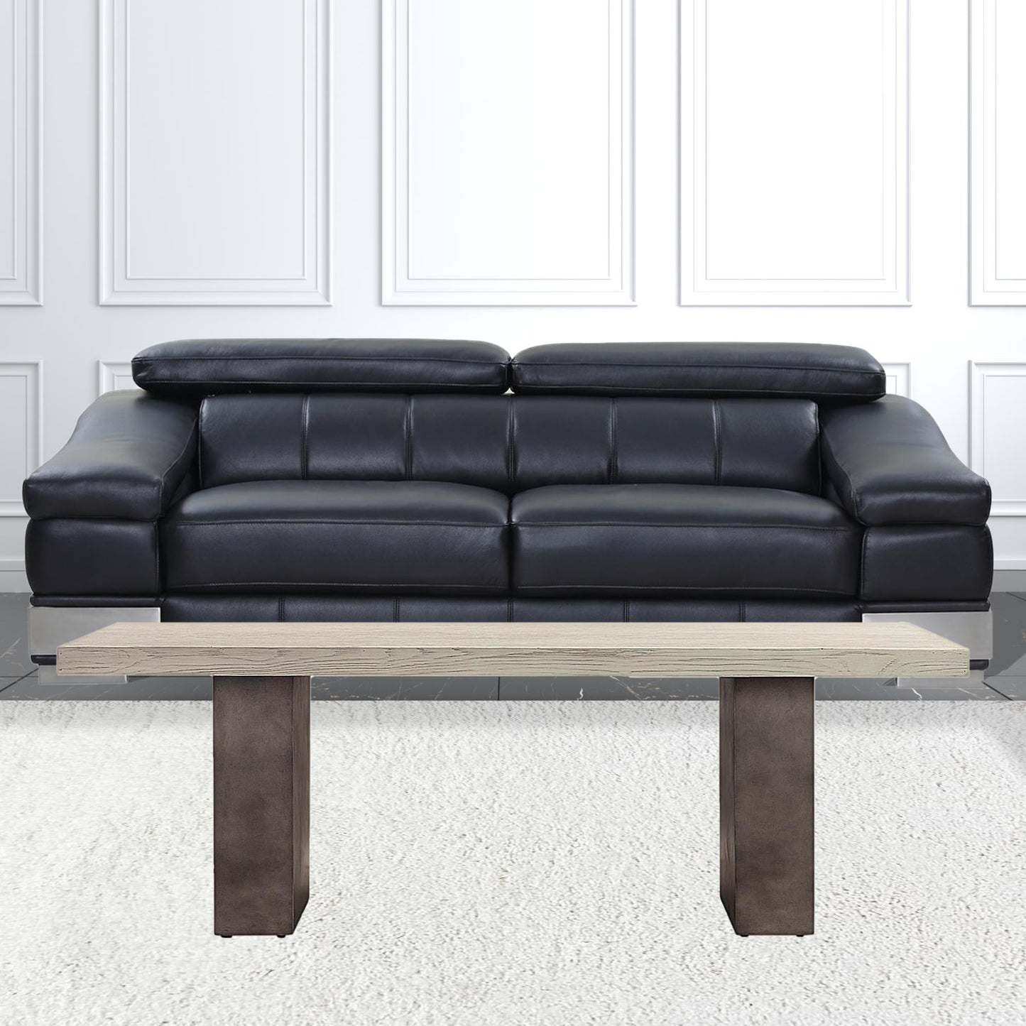 24" Grey Concrete Rectangular Coffee Table By Homeroots | Coffee Tables | Modishstore - 3