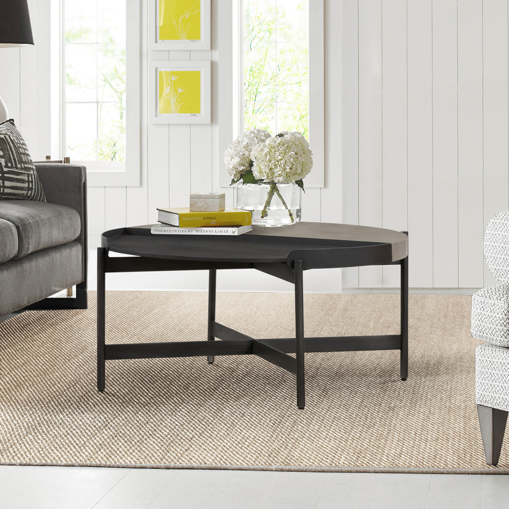 32" Grey Concrete Round Coffee Table By Homeroots | Coffee Tables | Modishstore - 8