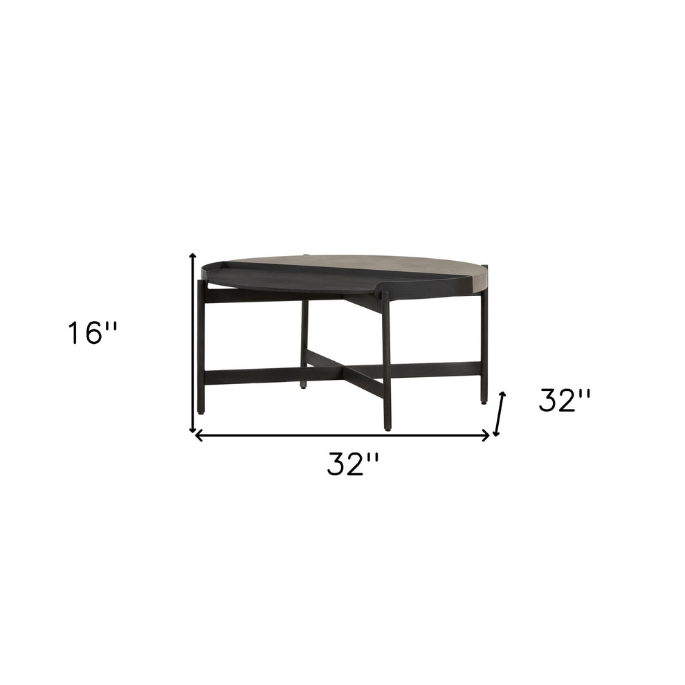 32" Grey Concrete Round Coffee Table By Homeroots | Coffee Tables | Modishstore - 9