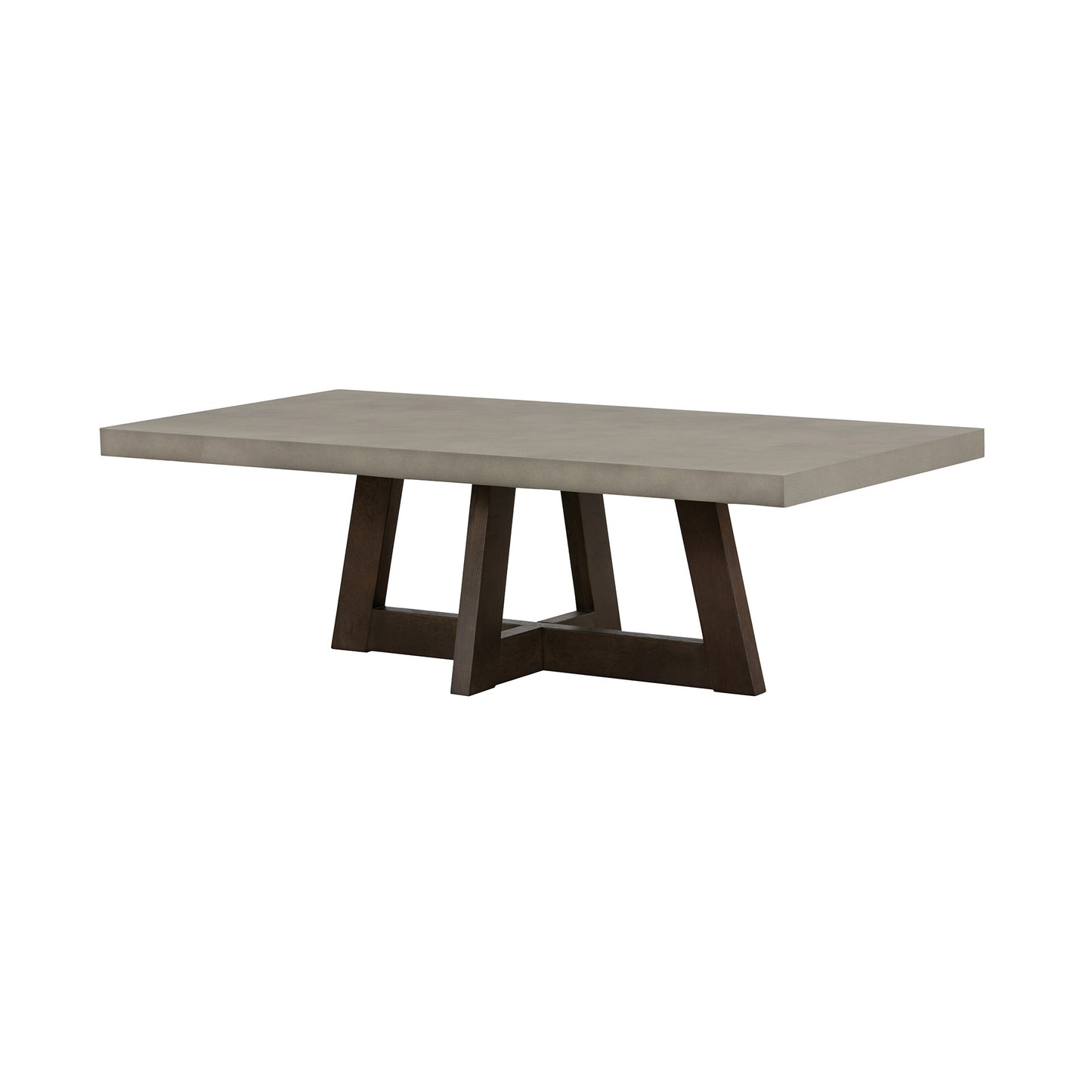 55" Dark Grey And Brown Concrete Rectangular Coffee Table By Homeroots | Coffee Tables | Modishstore