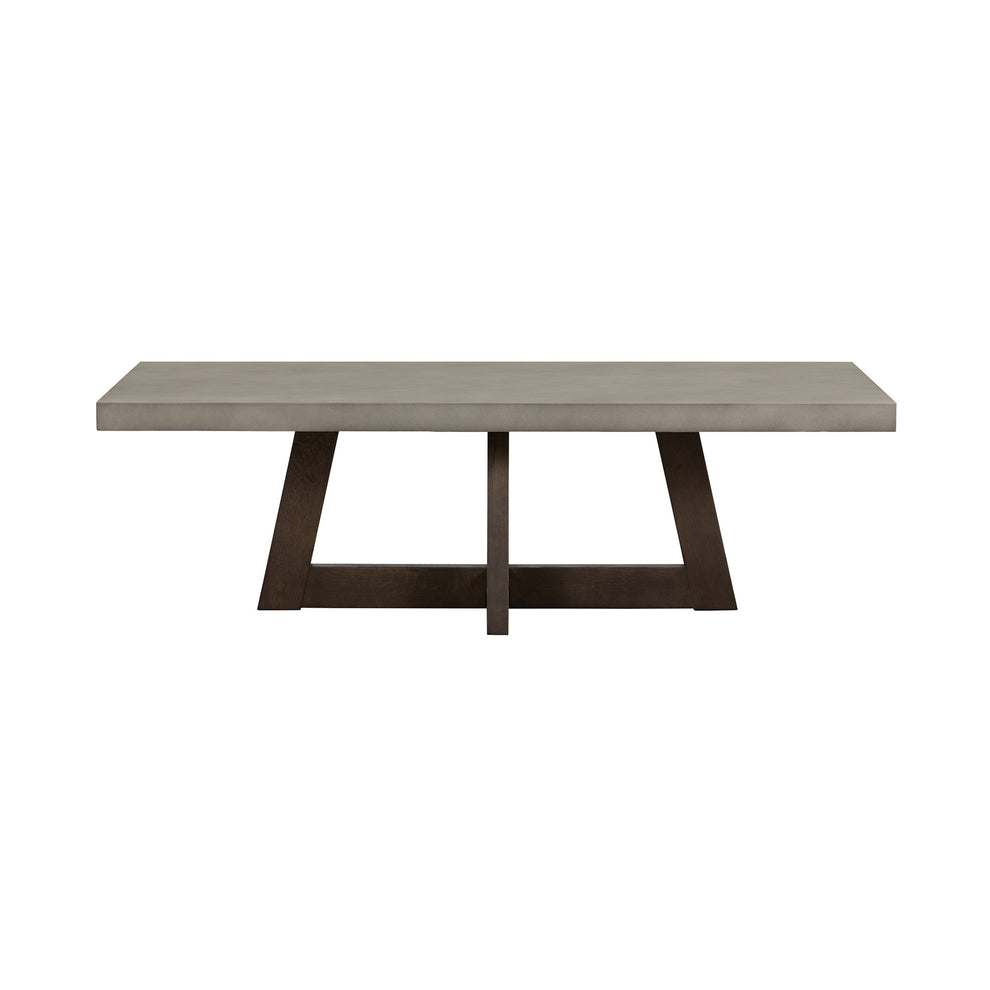 55" Dark Grey And Brown Concrete Rectangular Coffee Table By Homeroots | Coffee Tables | Modishstore - 2